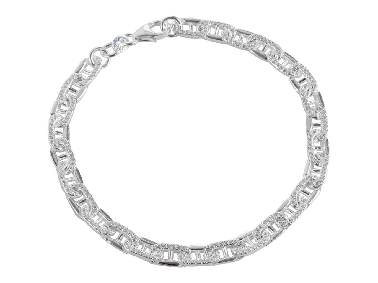 925 Sterling Silver Stone Set Link Bracelet
