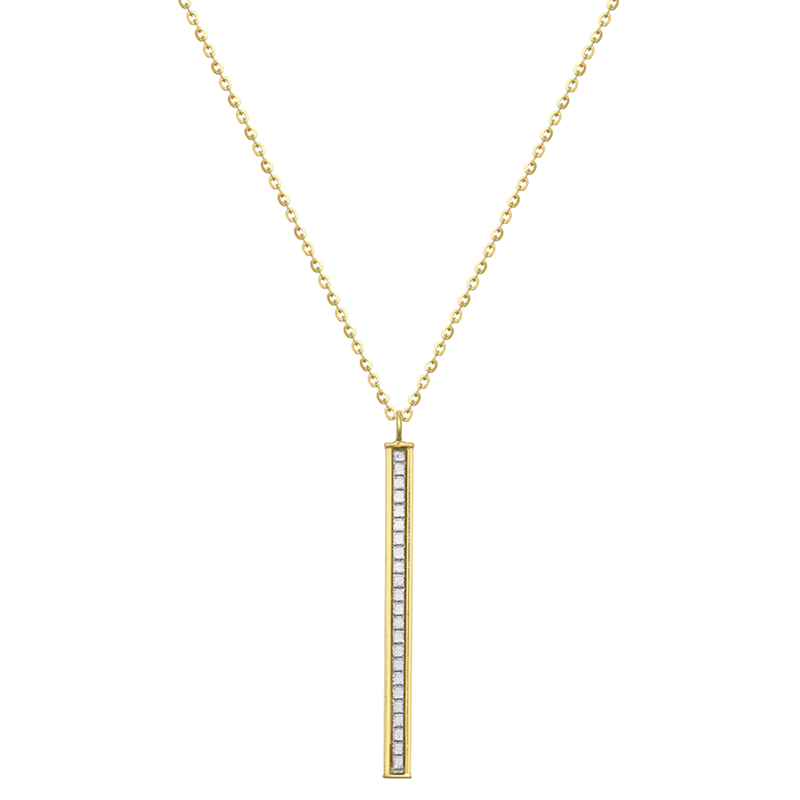 9ct Solid Gold Glitter Ladder Necklace 18"