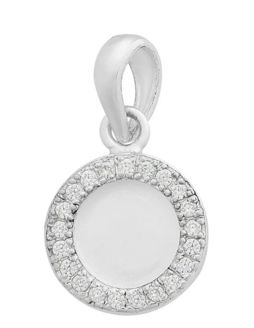 Breastmilk Necklace Pendant | Ashes Necklace Pendant Sterling Silver & CZ | Gift Ideas | Custom Design