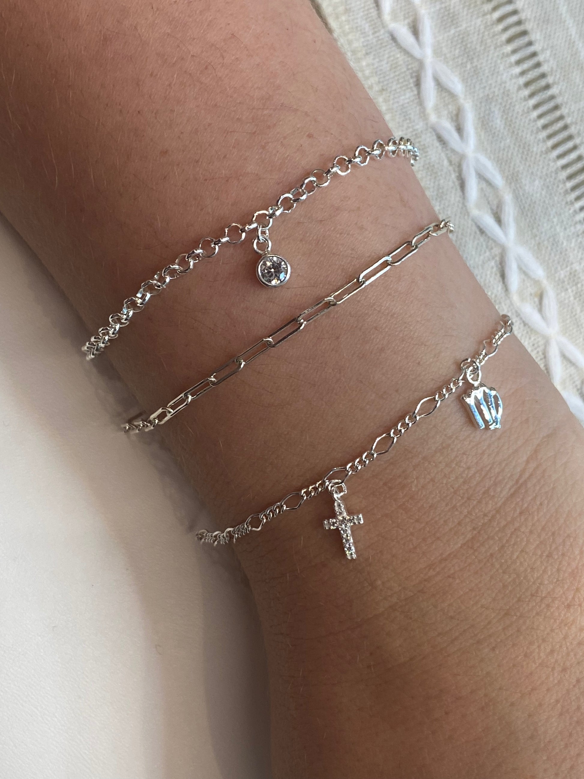 Permanent Jewellery, Bracelet Stack, Silver