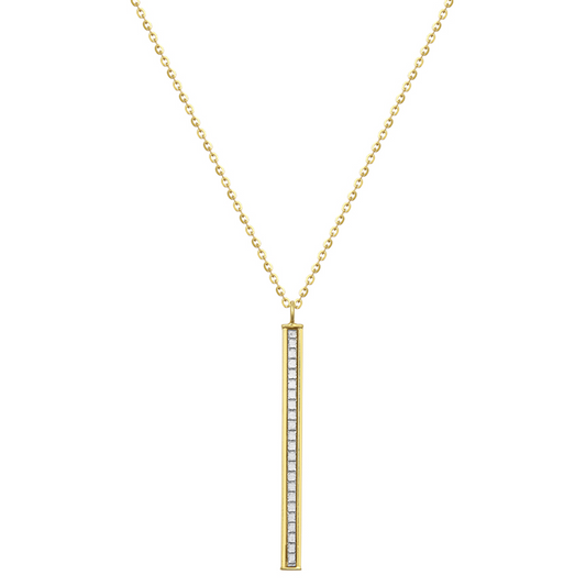 9ct Solid Gold Glitter Ladder Necklace 18"